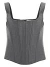 Giuseppe Di Morabito Women's Stretch Wool Corset Top With Nine Words In Grigio