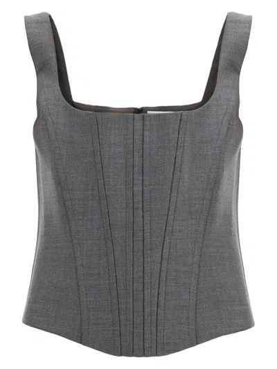 GIUSEPPE DI MORABITO WOMEN'S STRETCH WOOL CORSET TOP WITH NINE WORDS
