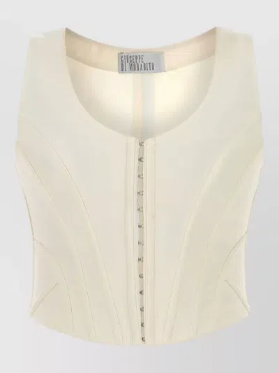 Giuseppe Di Morabito Wool Bodice Sleeveless Structured Panel Design In White