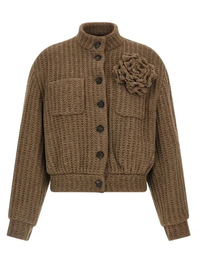 Giuseppe Di Morabito Wool Bomber Jacket Puffer Jackets Brown