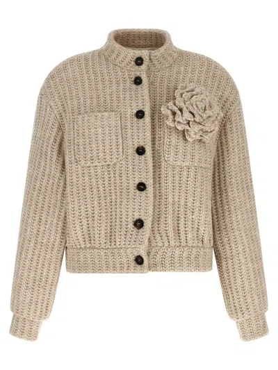 Giuseppe Di Morabito Wool Bomber Jacket Puffer Jackets Beige In Neutral