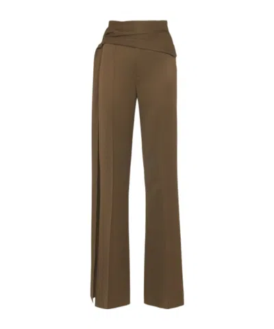 Giuseppe Di Morabito Wool Flared Pants In Brown