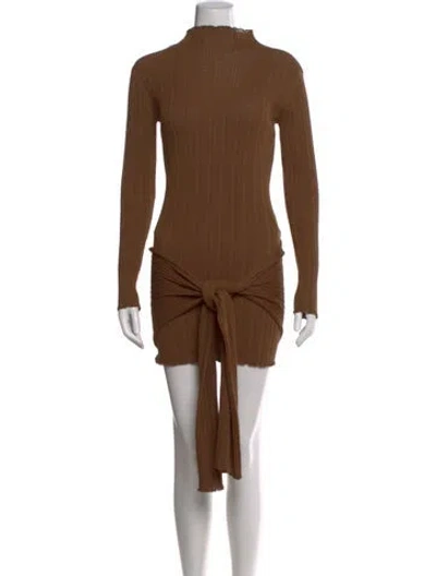 Pre-owned Giuseppe Di Morabito Wool Mini Dress In Brown