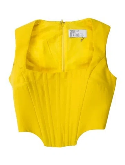 Pre-owned Giuseppe Di Morabito Wool Square Neckline Top In Yellow