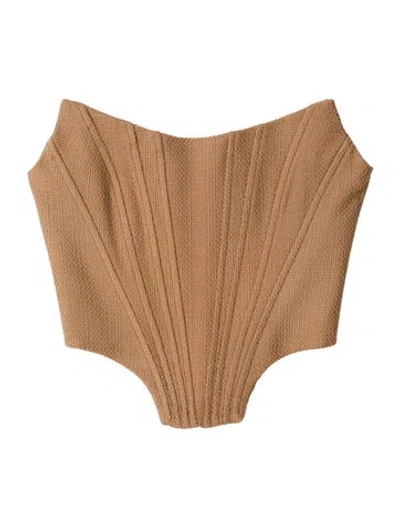 Pre-owned Giuseppe Di Morabito Wool Strapless Crop Top In Neutral