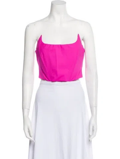 Pre-owned Giuseppe Di Morabito Wool Strapless Crop Top W/ Tags In Pink