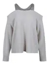 Giuseppe Di Morabito Wool Sweater With Crystals In Gray
