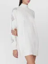 Giuseppe Di Morabito Wool Turtleneck Dress Featuring Long Sleeves In White