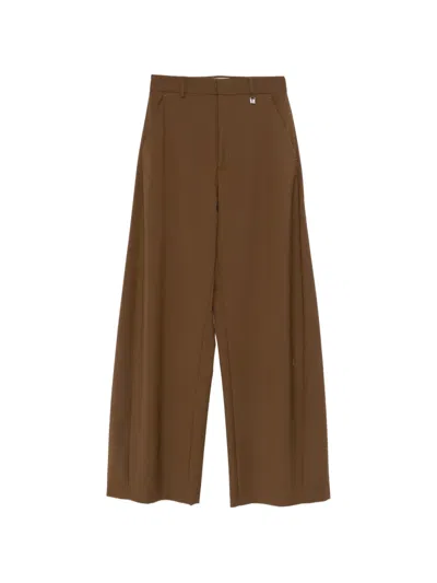 Giuseppe Di Morabito Wool Wide-leg Trousers In Brown