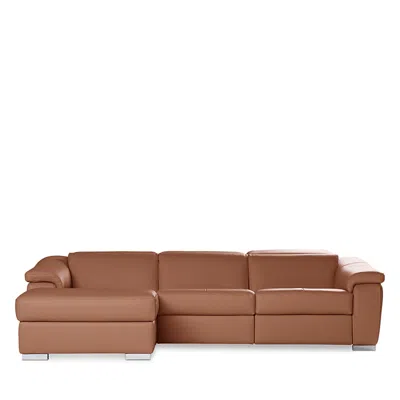 Giuseppe Nicoletti 3 Piece Catania Motion Sectional In Torello  Cognac