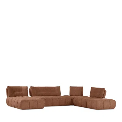 Giuseppe Nicoletti Ballare 6 Piece Sectional In Brown
