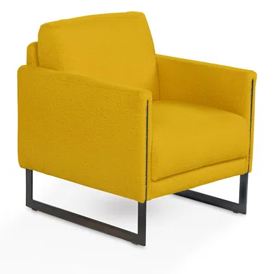 Giuseppe Nicoletti Coco Boucle Chair In Teddy Giallo/titanium