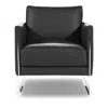 Giuseppe Nicoletti Coco Leather Chair - Exclusive In Bull  Grigio Scuro/polished Stainless St