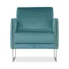 Giuseppe Nicoletti Coco Velvet Brass Chair In Dubai  Acqua Marina/brass