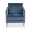 Giuseppe Nicoletti Coco Velvet Chair In Dubai Azzurro - Stainless Steel