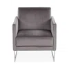 Giuseppe Nicoletti Coco Velvet Chair In Dubai Grigio - Stainless Steel
