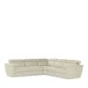 Giuseppe Nicoletti Giuseppi Nicoletti Trevi 5 Piece Power Reclining Leather Sectional In Bianco