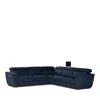 Giuseppe Nicoletti Giuseppi Nicoletti Trevi 5 Piece Power Reclining Leather Sectional In Blue