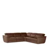 Giuseppe Nicoletti Giuseppi Nicoletti Trevi 5 Piece Power Reclining Leather Sectional In Cognac