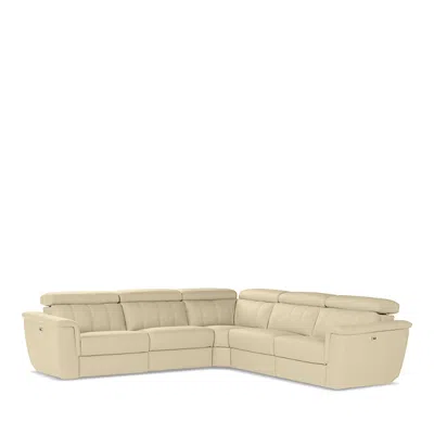 Giuseppe Nicoletti Giuseppi Nicoletti Trevi 5 Piece Power Reclining Leather Sectional In Fango