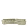 Giuseppe Nicoletti Giuseppi Nicoletti Trevi 5 Piece Power Reclining Leather Sectional In Ice