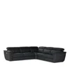Giuseppe Nicoletti Giuseppi Nicoletti Trevi 5 Piece Power Reclining Leather Sectional In Nero
