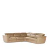 Giuseppe Nicoletti Giuseppi Nicoletti Trevi 5 Piece Power Reclining Leather Sectional In Taupe