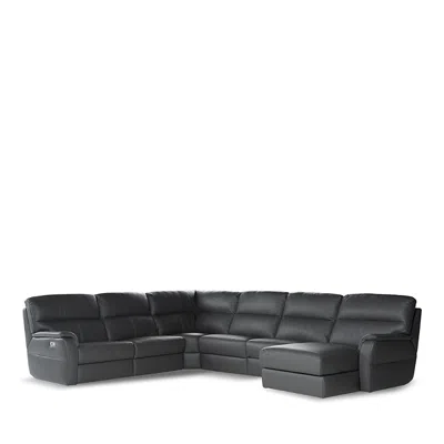 Giuseppe Nicoletti Grazia 6 Piece Reclining Sectional In Torello -bianco Latte