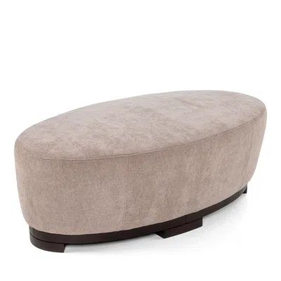 Giuseppe Nicoletti Hollister Oval Fabric Ottoman In Riccio  Sabbia