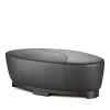 Giuseppe Nicoletti Hollister Oval Leather Ottoman In Bull 329 Grigio