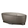 Giuseppe Nicoletti Hollister Oval Leather Ottoman In Bull 358 Biscotto