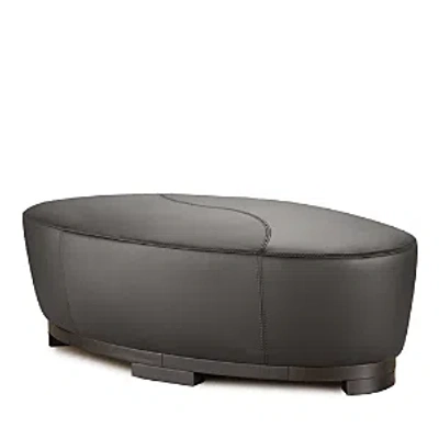 Giuseppe Nicoletti Hollister Oval Leather Ottoman In Bull 359 Visone