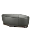 Giuseppe Nicoletti Hollister Oval Leather Ottoman In Bull 364 Iron