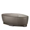 Giuseppe Nicoletti Hollister Oval Leather Ottoman In Bull  Biscotto