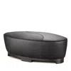 Giuseppe Nicoletti Hollister Oval Leather Ottoman In Bull  Chocolate