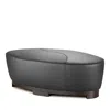 Giuseppe Nicoletti Hollister Oval Leather Ottoman In Bull  Grigio