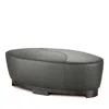 Giuseppe Nicoletti Hollister Oval Leather Ottoman In Bull  Iron