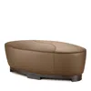 Giuseppe Nicoletti Hollister Oval Leather Ottoman In Bull  Nocciola
