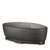 Giuseppe Nicoletti Hollister Oval Leather Ottoman In Bull  Visone