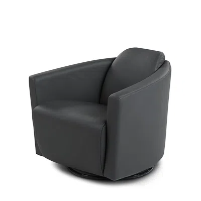 Giuseppe Nicoletti Hollister Swivel Chair - Exclusive In Bull  Dark Grey