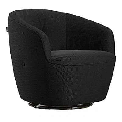 Giuseppe Nicoletti Maglia Swivel Chair In Texture 3d-8349-6 Nero