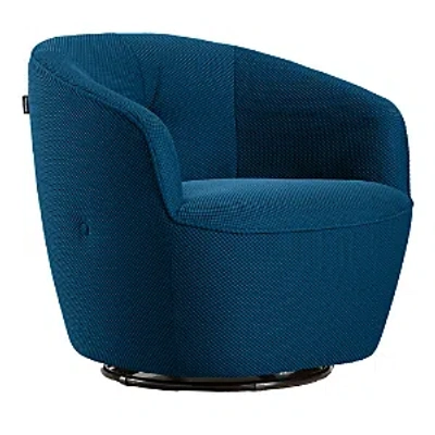 Giuseppe Nicoletti Maglia Swivel Chair In Texture 3d-8349-7 Blu