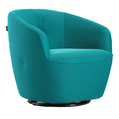 Giuseppe Nicoletti Maglia Swivel Chair In Texture D-- Celeste