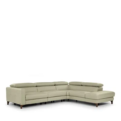 Giuseppe Nicoletti Messina Three Piece Leather Sectional In Green