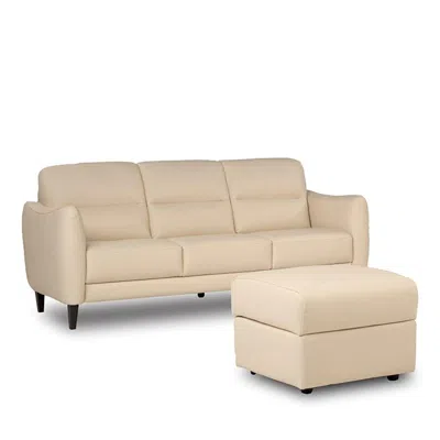 Giuseppe Nicoletti Noto Leather Sofa With Ottoman In Neutral