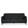 Giuseppe Nicoletti Noto Three Seat Leather Sofa In Bull  - Black