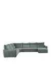 Giuseppe Nicoletti Paradiso 6 Piece Sectional In Baobab  - Aqua