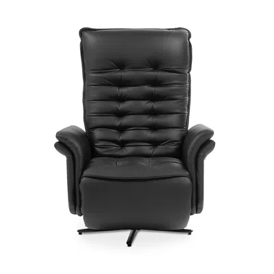 Giuseppe Nicoletti Pianeta Leather Recliner In Suave  Nero