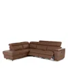 Giuseppe Nicoletti Ronaldo 3 Piece Recliner Sectional In Bull  Cognac