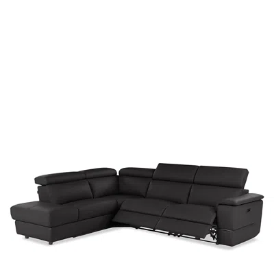 Giuseppe Nicoletti Ronaldo 3 Piece Recliner Sectional In Bull  Nero